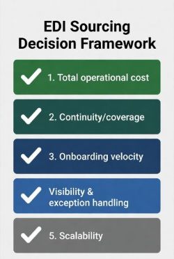 Decision framework checklist for choosing in-house versus outsourced EDI