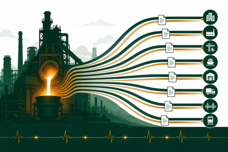 Steel mill with continuous high-volume EDI data streams flowing to many trading partners